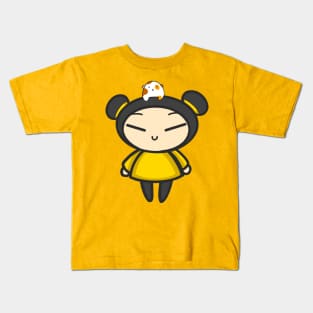 Yellow Pucca with a Guinea Pig Kids T-Shirt